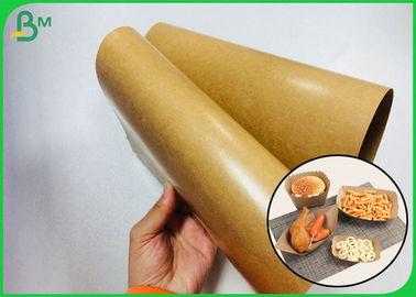 300g foodgrade PE van oilproof Bruin kraftpapier Met een laag bedekt document voor Lunchvakje of Dienblad