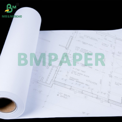 80GSM Plotter Bond Paper Rolls For Architectural Drawings 841mm x 50m 2' Core
