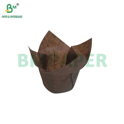 40 gsm 80 gsm Koffiekleur Taartbekerpapier Hoogtemperatuurbestendige Muffinverpakkingspapier
