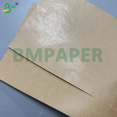 70 gram bruin gestreepte kraftpapier glanzend aan één zijde maatwerk 30 - 180 cm rollen