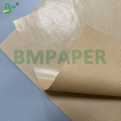 70 gram bruin gestreepte kraftpapier glanzend aan één zijde maatwerk 30 - 180 cm rollen