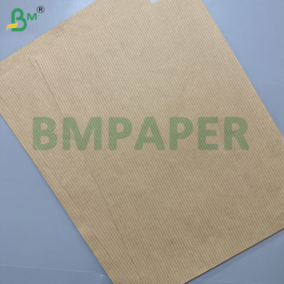 70 gram bruin gestreepte kraftpapier glanzend aan één zijde maatwerk 30 - 180 cm rollen