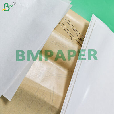 40g + 9g Polycoated White Brown Cutlery Wrapping Paper 120mm 160mm Food Safe