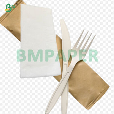 Voedselveilig polygecoat kraftpapier van 40 g/m² basis + 9 g/m² PE-folie bestekpapier