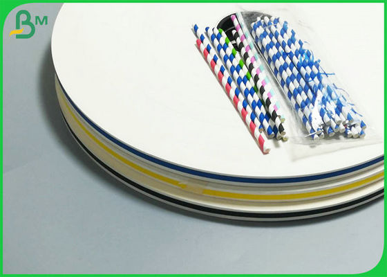 15mm Juice Straw Paper Reels Color Stripes Voedselrang voor het Drinken wordt goedgekeurd die